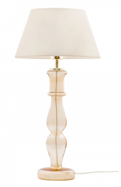 Glazen lamp met linnen lampenkap | Roze | À la collection