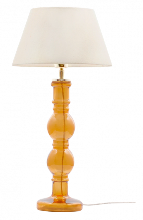 Glazen lamp met linnen lampenkap | Mosterd | À la collection