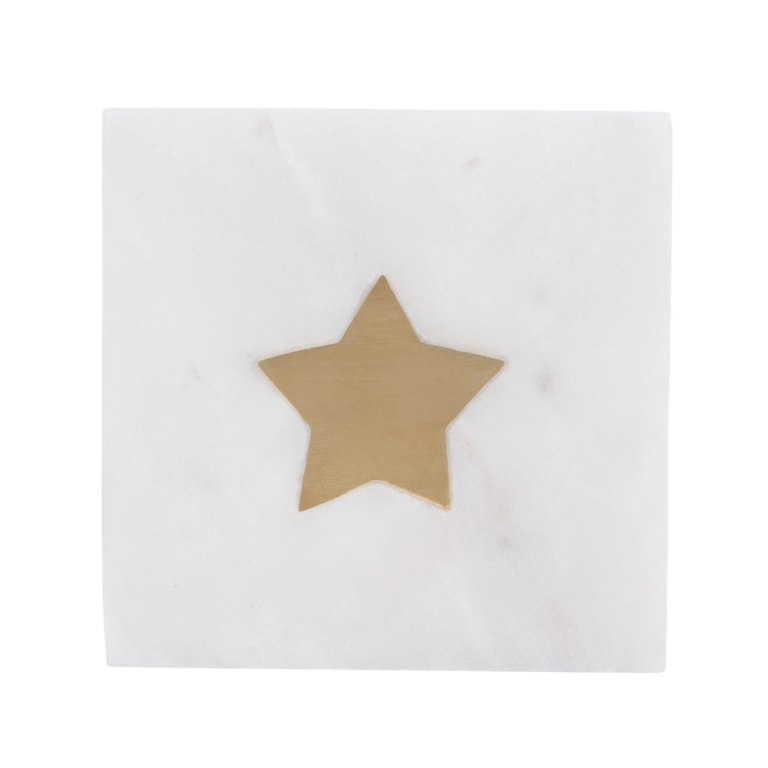 Marmeren onderzetter | Messing ster | À la collection