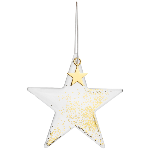 Kersthanger glazen ster | Gouden stippen | Räder