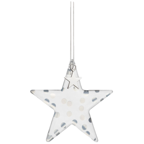 Kersthanger glazen ster | Zilveren stippen | Räder