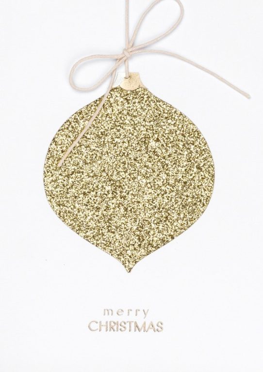 Kerstkaart | Gouden Glitter Hanger | Räder