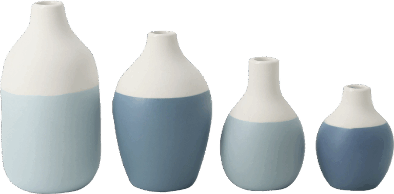 Mini Fles Vaasjes Blauw | Set van 4 | Räder